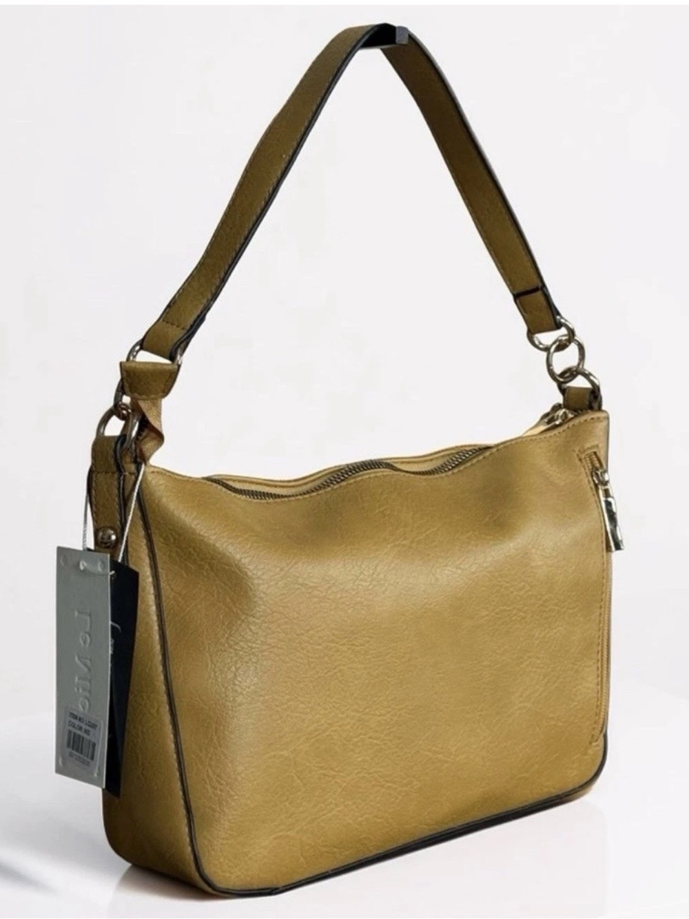 NWT Vegan Leather Shoulder Hobo Bag in Mustard Yellow NEW! - Picture 3 of 5